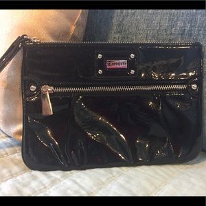 New Express Shiny Black Wristlet/Clutch